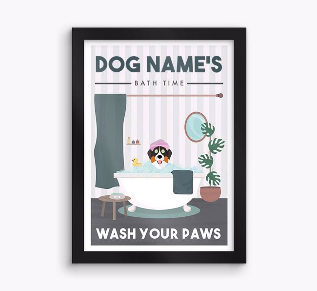 'Bath Time' Print with {breedFullName} Icon